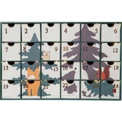 Puinen LED-joulukalenteri 38x24.5cm Forest Friends 271-86 hinta ja tiedot | Joulukoristeet | hobbyhall.fi