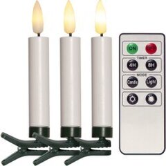 LED joulukuusen kynttilät valkoinen 10 kpl. Kaukosäätimellä 0,06W 3,5x12cm Flamme 003-43 hinta ja tiedot | Jouluvalot | hobbyhall.fi