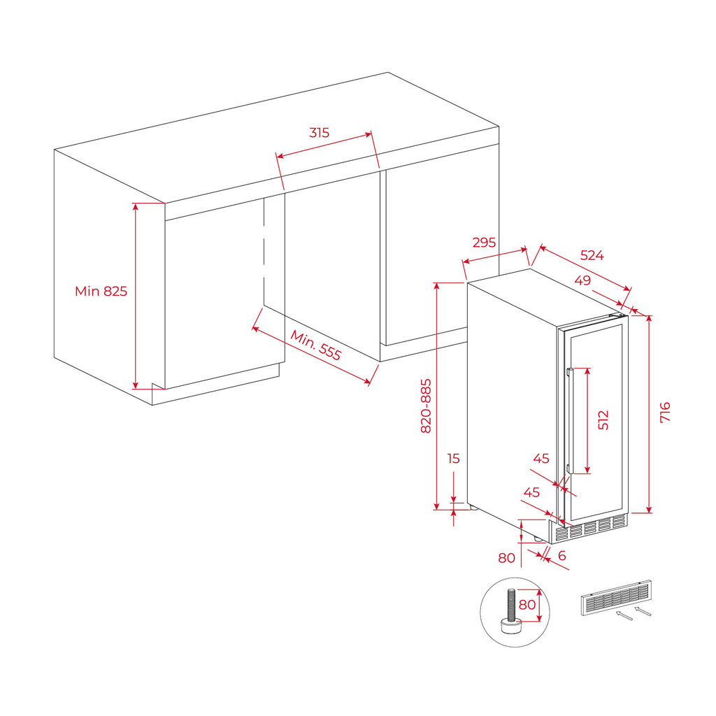 Teka RVU 10020 GBK hinta ja tiedot | Viinikaapit | hobbyhall.fi