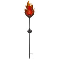 LED-valokoristelu aurinkokennolla musta 0,06W 15,5x82cm Melilla Flame 482-47 hinta ja tiedot | Puutarha- ja ulkovalot | hobbyhall.fi