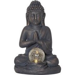 LED-valokoriste aurinkokennolla harmaa 0,06W 18x27cm Buddha 482-18 hinta ja tiedot | Puutarha- ja ulkovalot | hobbyhall.fi