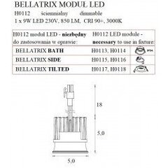 Spotlight Maxlight Bellatrix Ø5 cm 9W 3000K H0112 hinta ja tiedot | Kattovalaisimet | hobbyhall.fi