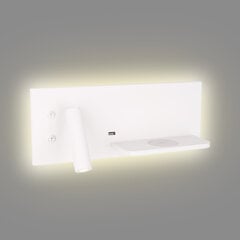 Seinävalaisin Maxlight Superior Collection valkoinen, LED 3+6W USB ja langaton latausmahdollisuus W0291 hinta ja tiedot | Seinävalaisimet | hobbyhall.fi