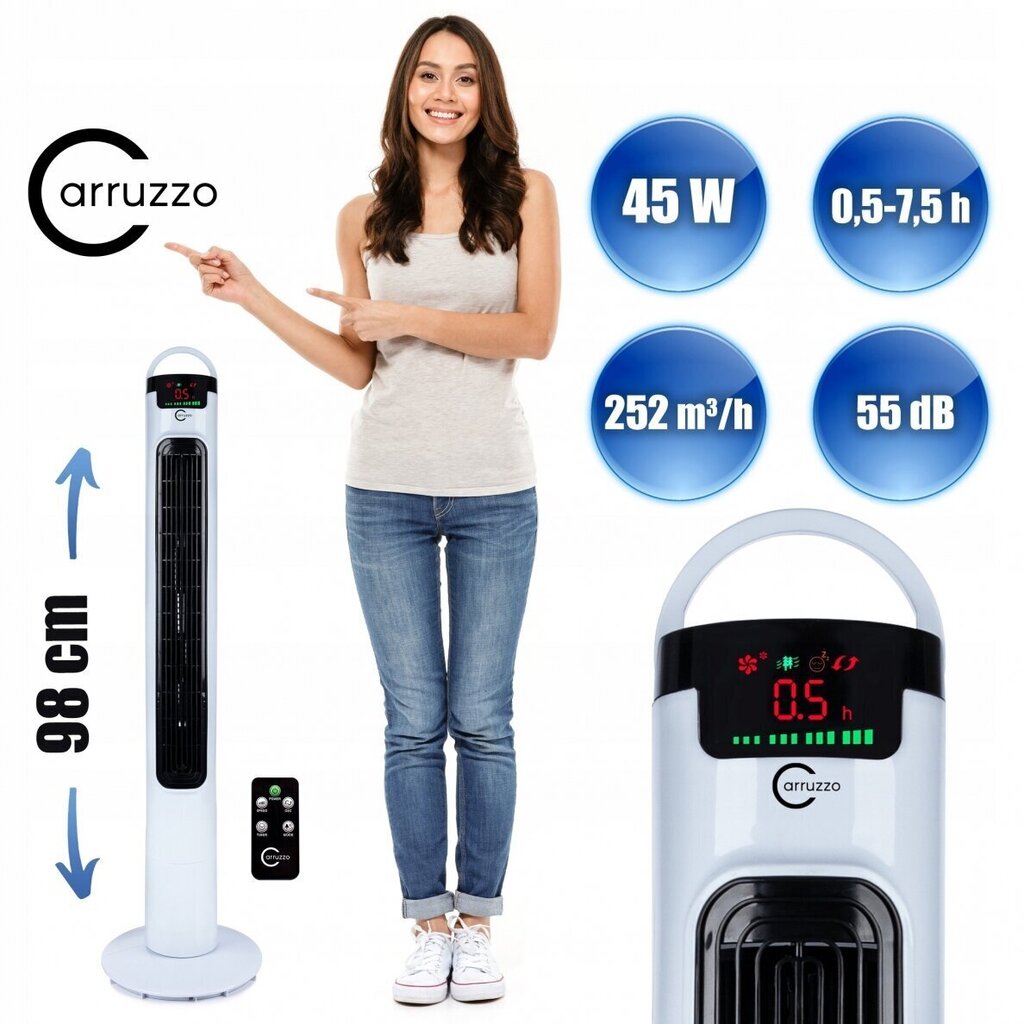 Tornituuletin Carruzzo 45W LCD 95cm hinta ja tiedot | Tuulettimet | hobbyhall.fi