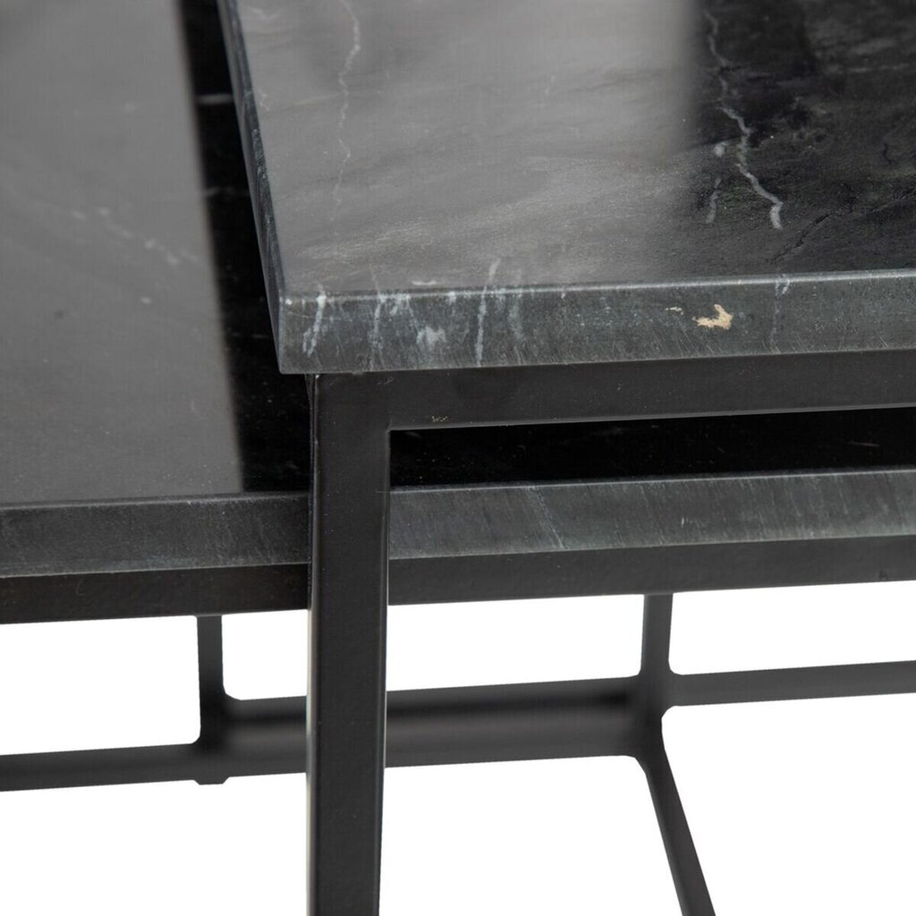 Sivupöytä 50 x 50 x 46 cm Musta Metalli Marmori (2 osaa) hinta ja tiedot | Sohvapöydät | hobbyhall.fi