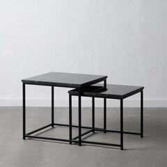 Sivupöytä 50 x 50 x 46 cm Musta Metalli Marmori (2 osaa) hinta ja tiedot | Sohvapöydät | hobbyhall.fi