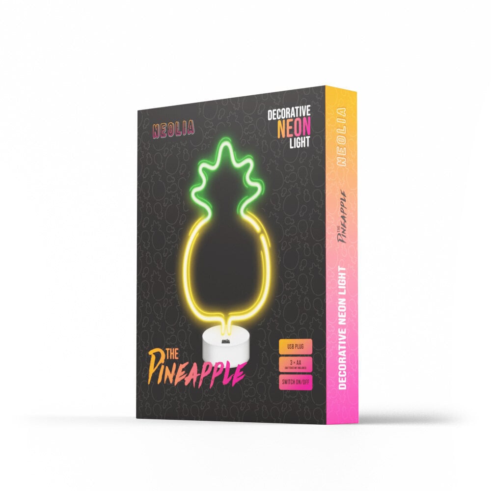 Neonvalo LED Pineapple, kelta-vihreä NNE05 hinta ja tiedot | Pöytävalaisimet | hobbyhall.fi