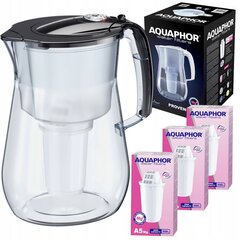 Suodatinkannu Aquaphor Provence 4,2L, musta + 3kpl A5Mg suodattimia hinta ja tiedot | Veden suodatinkannut ja suodattimet | hobbyhall.fi