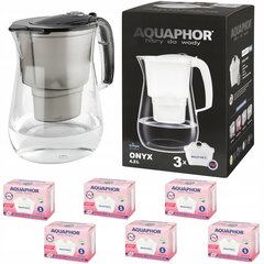 Suodatinkannu Aquaphor Onyx 4,2L, musta + 6 kpl B25 Maxfor Mg hinta ja tiedot | Veden suodatinkannut ja suodattimet | hobbyhall.fi