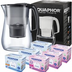 Suodatinkannu Aquaphor Onyx 4,2L, musta + 6kpl B25 Maxfor hinta ja tiedot | Veden suodatinkannut ja suodattimet | hobbyhall.fi