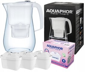 Suodatinkannu Aquaphor Onyx 4,2L, valkoinen + 3 kpl B25 Maxfor Mg hinta ja tiedot | Veden suodatinkannut ja suodattimet | hobbyhall.fi