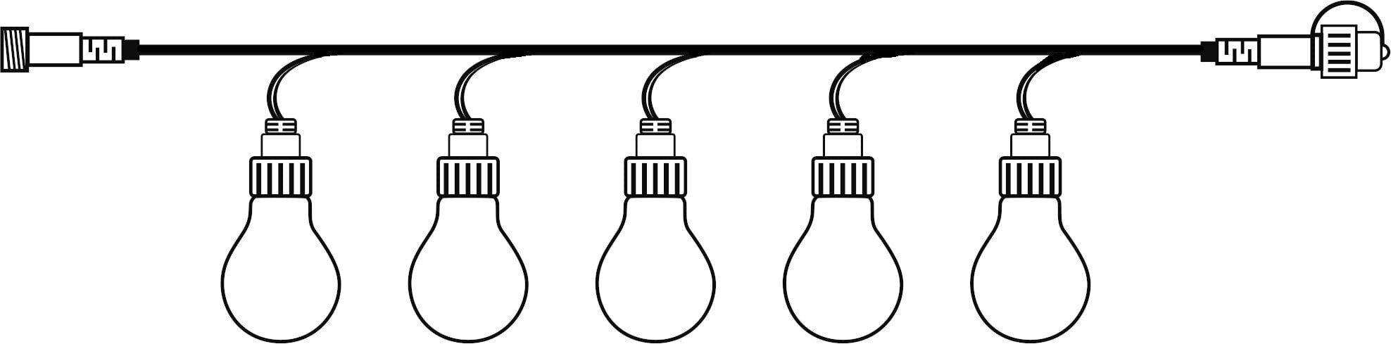 Lamppusarja musta 1,6W 500cm juhlavalo, 10x6 led - lisäjärjestelmä led 465-65-1 hinta ja tiedot | Puutarha- ja ulkovalot | hobbyhall.fi