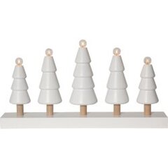 Puinen kynttilänjalka - joulukuusi valkoinen 24x46cm 5xE10 Skog 652-84 hinta ja tiedot | Joulukoristeet | hobbyhall.fi