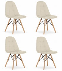 Tuoli DUMO - beige sametti x 4 hinta ja tiedot | Ruokapöydän tuolit | hobbyhall.fi