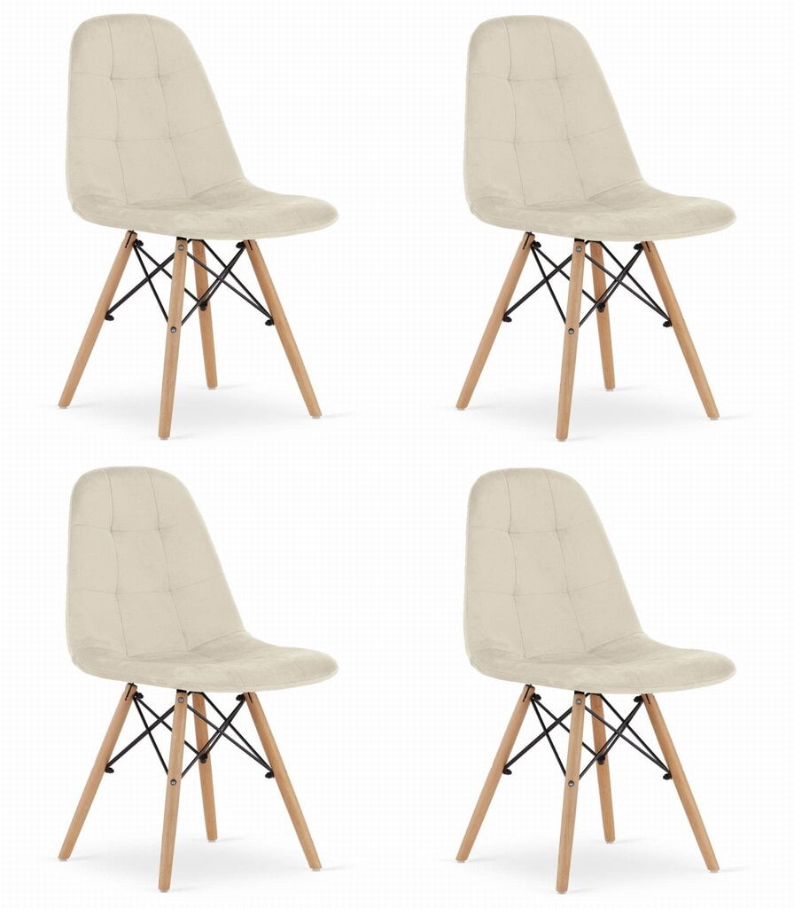 Tuoli DUMO - beige sametti x 4 hinta ja tiedot | Ruokapöydän tuolit | hobbyhall.fi