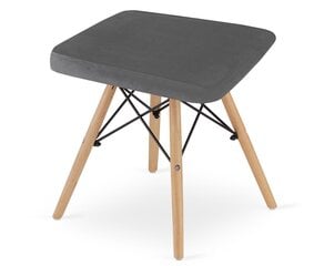 Taboret WERK - harmaa sametti / luonnonväriset jalat x 1 hinta ja tiedot | Ruokapöydän tuolit | hobbyhall.fi