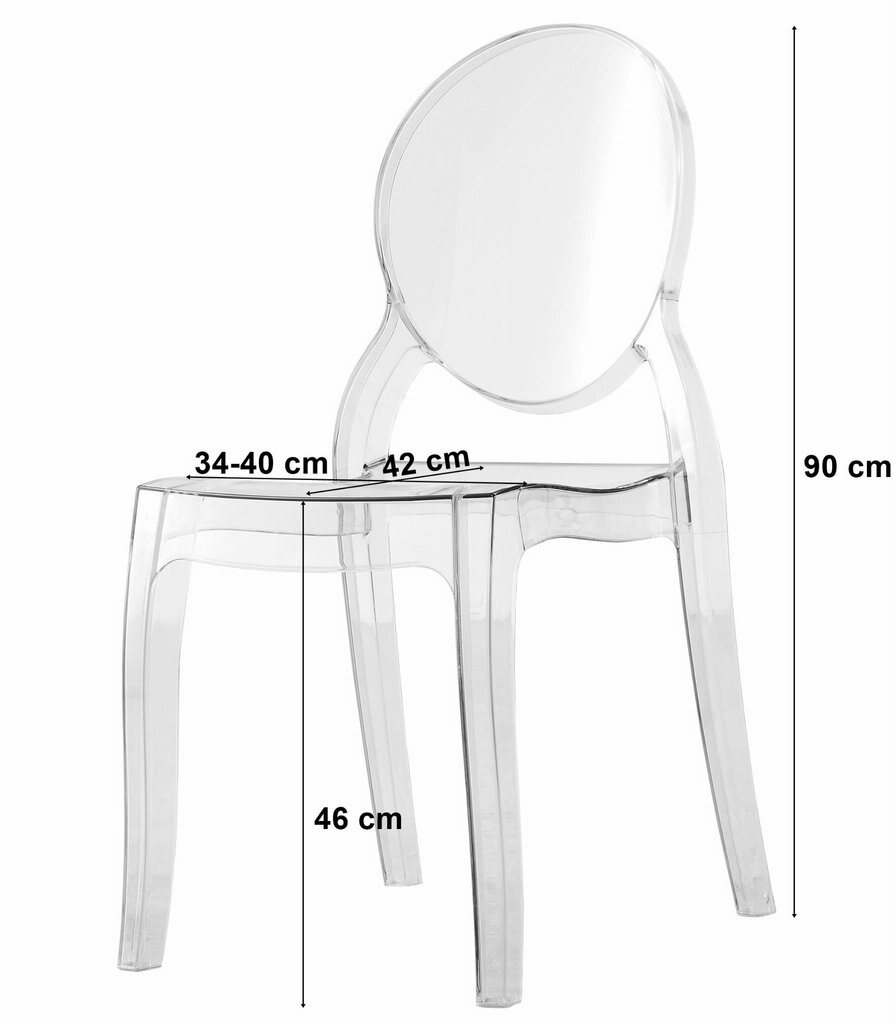 Tuoli SOFIA - läpinäkyvä x 1 hinta ja tiedot | Ruokapöydän tuolit | hobbyhall.fi