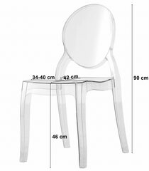 Tuoli SOFIA - läpinäkyvä x 3 hinta ja tiedot | Ruokapöydän tuolit | hobbyhall.fi