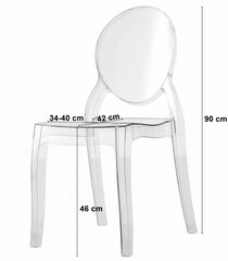 Tuoli SOFIA - läpinäkyvä x 4 hinta ja tiedot | Ruokapöydän tuolit | hobbyhall.fi
