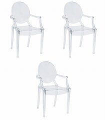 Tuoli BUSAN - läpinäkyvä x 3 hinta ja tiedot | Ruokapöydän tuolit | hobbyhall.fi