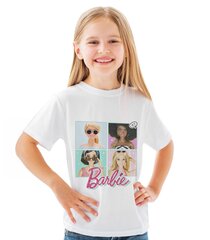 Sun City Lasten T-paita Barbie EX1133*02, valkoinen 3609086971319 hinta ja tiedot | Tyttöjen paidat | hobbyhall.fi