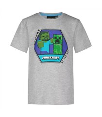 Javoli lasten Minecraft T-paita 209304 02, harmaa/vihreä 5056463456132 hinta ja tiedot | Poikien paidat | hobbyhall.fi