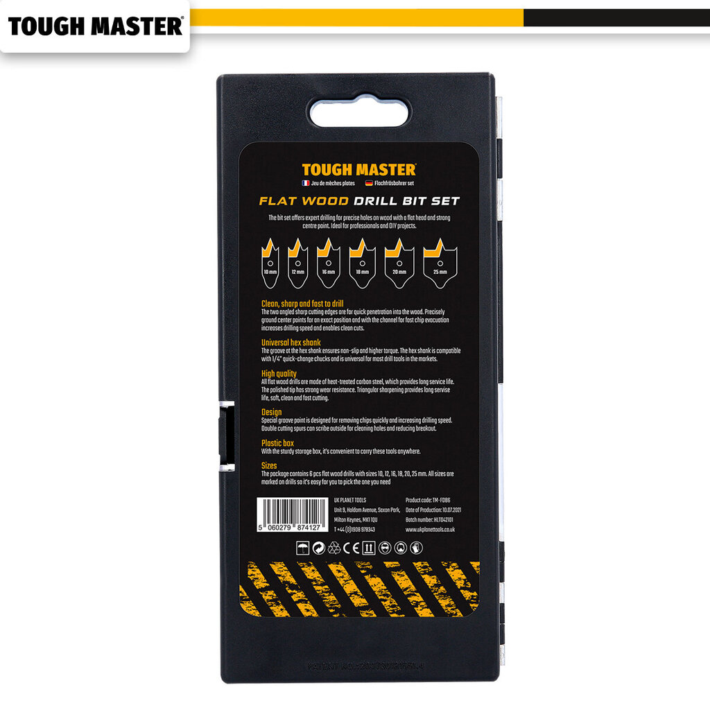 Puuporanterät 6 kpl UK Brand, Tough Master® TM-FDB6 hinta ja tiedot | Käsityökalut | hobbyhall.fi