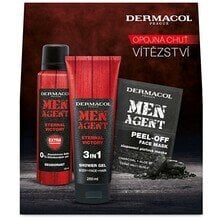 Setti Dermacol Men Agent Eternal Victory miehille: suihkugeeli, 250 ml + deodorantti, 150 ml + kasvonaamio, 2 x 7,5 ml hinta ja tiedot | Suihkusaippuat ja suihkugeelit | hobbyhall.fi