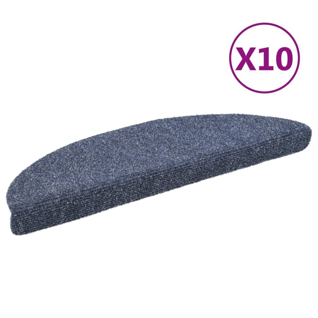 vidaXL Itsekiinnittyvät porrasmatot 10 kpl sin. 56x17x3 cm neulahuopa hinta ja tiedot | Isot matot | hobbyhall.fi