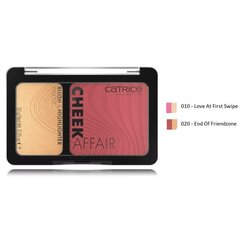 Kasvopaletti Catrice Cheek Affair Blush & Highlighter Palette 2in1, 010 Love At First Swipe, 10 g hinta ja tiedot | Aurinkopuuterit ja poskipunat | hobbyhall.fi