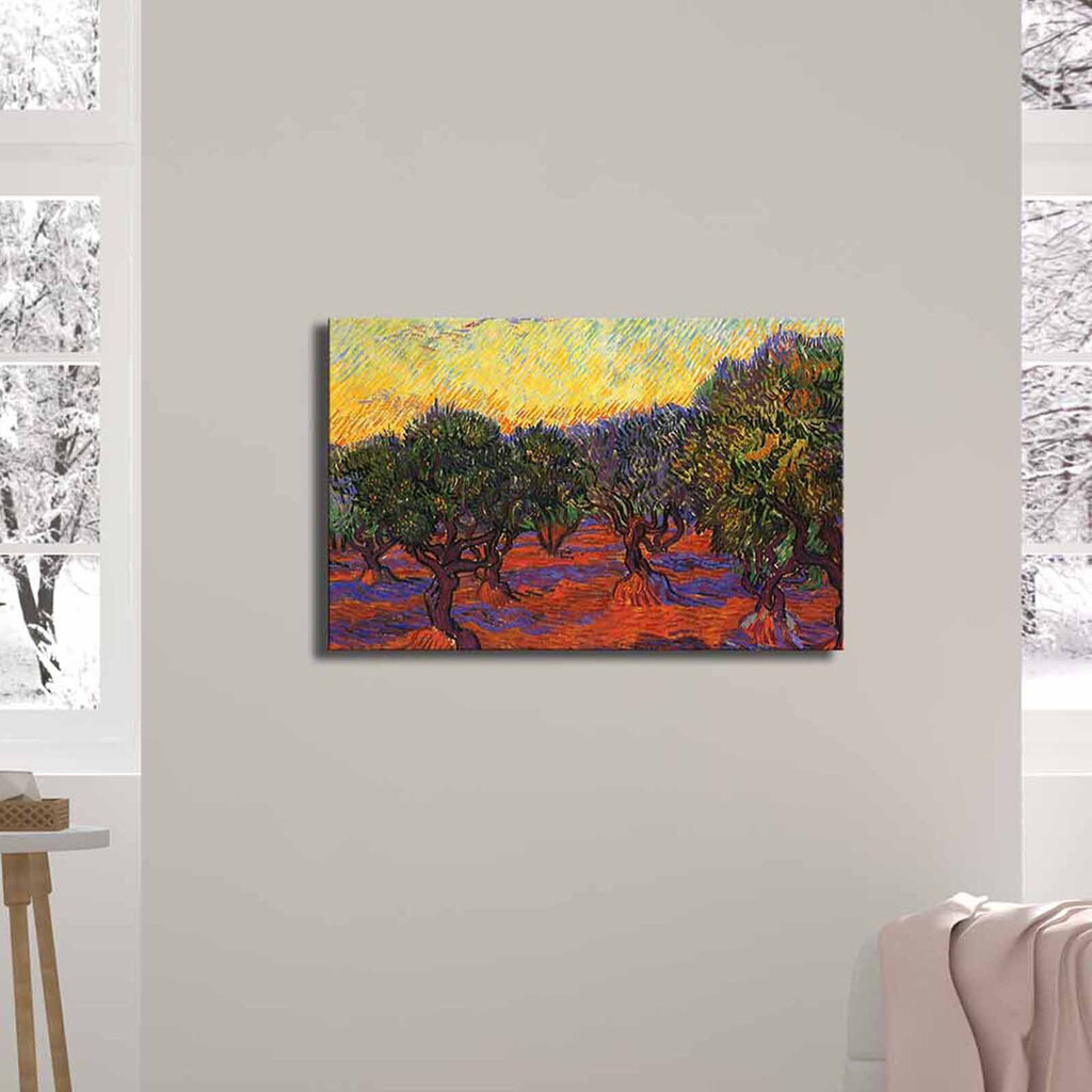 Taulu Olive Grove with Orange Sky (Vincent Van Gogh) hinta ja tiedot | Taulut | hobbyhall.fi