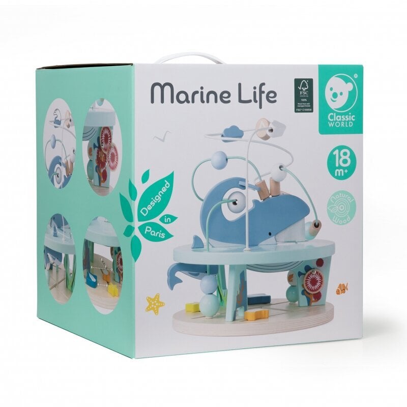 Puinen helmilabyrintti Sea life, Classic World hinta ja tiedot | Kehittävät lelut | hobbyhall.fi