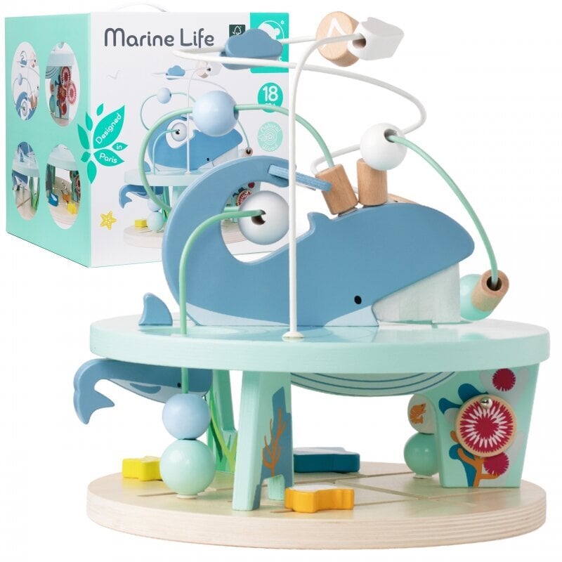 Puinen helmilabyrintti Sea life, Classic World hinta ja tiedot | Kehittävät lelut | hobbyhall.fi