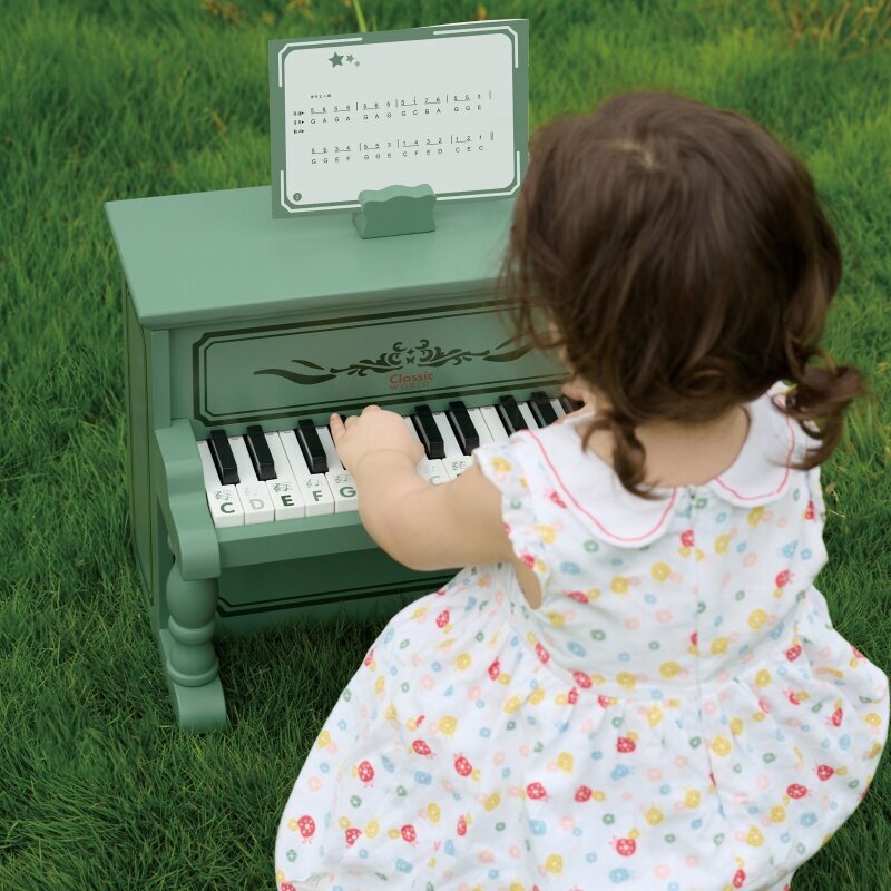 Vintage piano lapsille, vihreä, Classic World hinta ja tiedot | Kehittävät lelut | hobbyhall.fi