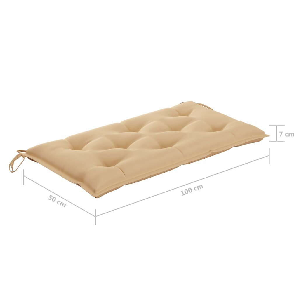 Tyyny puutarhapenkille, beige, 100x50x7 cm hinta ja tiedot | Istuintyynyt, pehmusteet ja päälliset | hobbyhall.fi