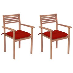Puutarhatuolit tyynyillä, 2 kpl, punainen hinta ja tiedot | Puutarhatuolit | hobbyhall.fi