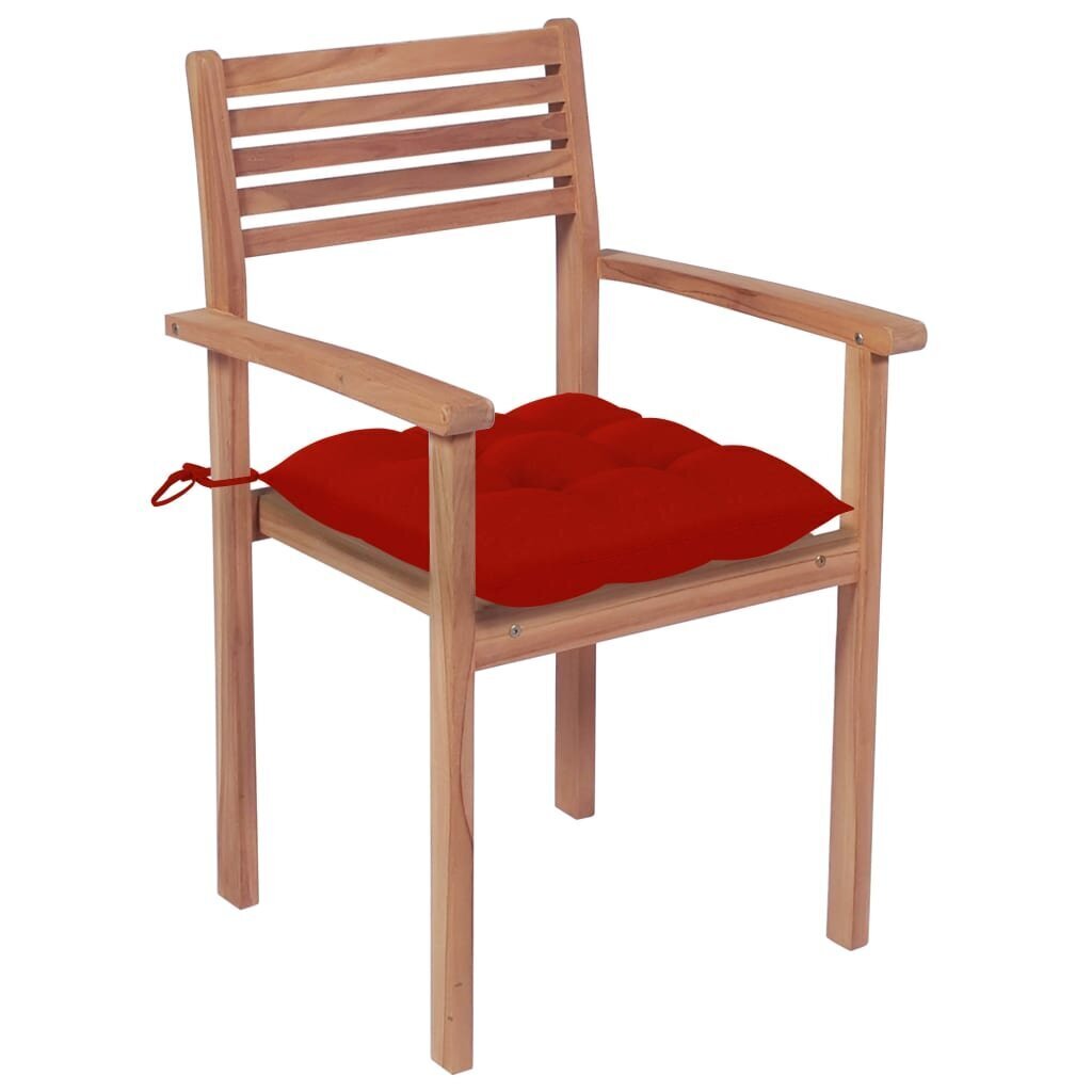 Puutarhatuolit tyynyillä, 2 kpl, punainen hinta ja tiedot | Puutarhatuolit | hobbyhall.fi