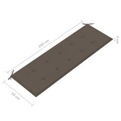 Kokoontaitettava puutarhapenkki tyynyllä, 159 cm, ruskea hinta ja tiedot | Puutarhapenkit | hobbyhall.fi