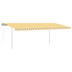 Automaattinen markiisi LED/tuulitunnistimella, 6x3 m, keltainen hinta ja tiedot | Aurinkovarjot ja markiisit | hobbyhall.fi