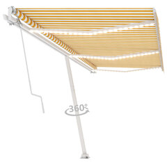 Markiisi LED/tuulitunnistimella, 600x300 cm, keltainen hinta ja tiedot | Aurinkovarjot ja markiisit | hobbyhall.fi