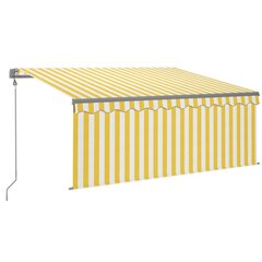 Markiisi verholla/LED/tuulitunnistimella, 3x2,5 m, keltainen hinta ja tiedot | Aurinkovarjot ja markiisit | hobbyhall.fi
