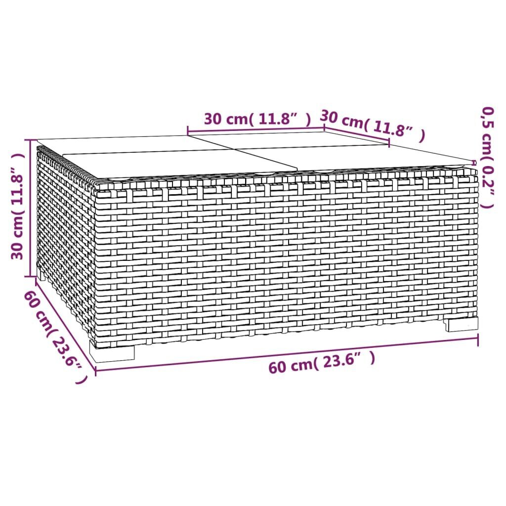 Puutarhakalusteet, tyynyillä, 7 kpl, musta hinta ja tiedot | Puutarhakalusteet | hobbyhall.fi