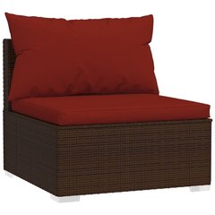Kolmen istuttava sohva tyynyillä, ruskea, polyrottinki hinta ja tiedot | Puutarhatuolit | hobbyhall.fi
