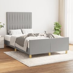Sängynrunko sängynpäätyllä, Kangas, 120x200cm, vaaleanharmaa hinta ja tiedot | Sängyt | hobbyhall.fi