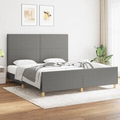 Sängynrunko sängynpäädyllä, tummanharmaa, 180x200 cm, kangas hinta ja tiedot | Sängyt | hobbyhall.fi