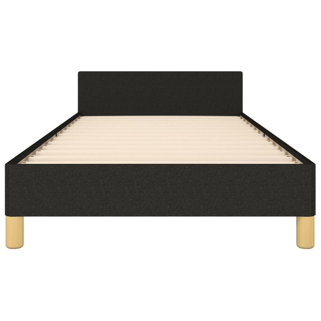 Sängynrunko sängynpäädyllä, musta, 90x200cm, kangas hinta ja tiedot | Sängyt | hobbyhall.fi