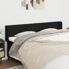 Sängynpääty, musta, 183x16x78/88cm, kangas hinta ja tiedot | Sängyt | hobbyhall.fi