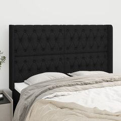 Sängynpääty, musta, 163x16x118/128cm, kangas hinta ja tiedot | Sängyt | hobbyhall.fi
