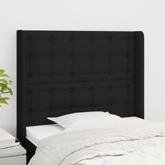 Sängynpääty, musta, 103x16x118/128cm, kangas hinta ja tiedot | Sängyt | hobbyhall.fi