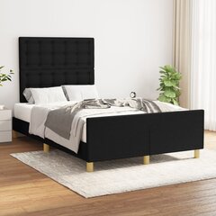 Sängynrunko sängynpäädyllä, musta, 120x200cm, kangas hinta ja tiedot | Sängyt | hobbyhall.fi